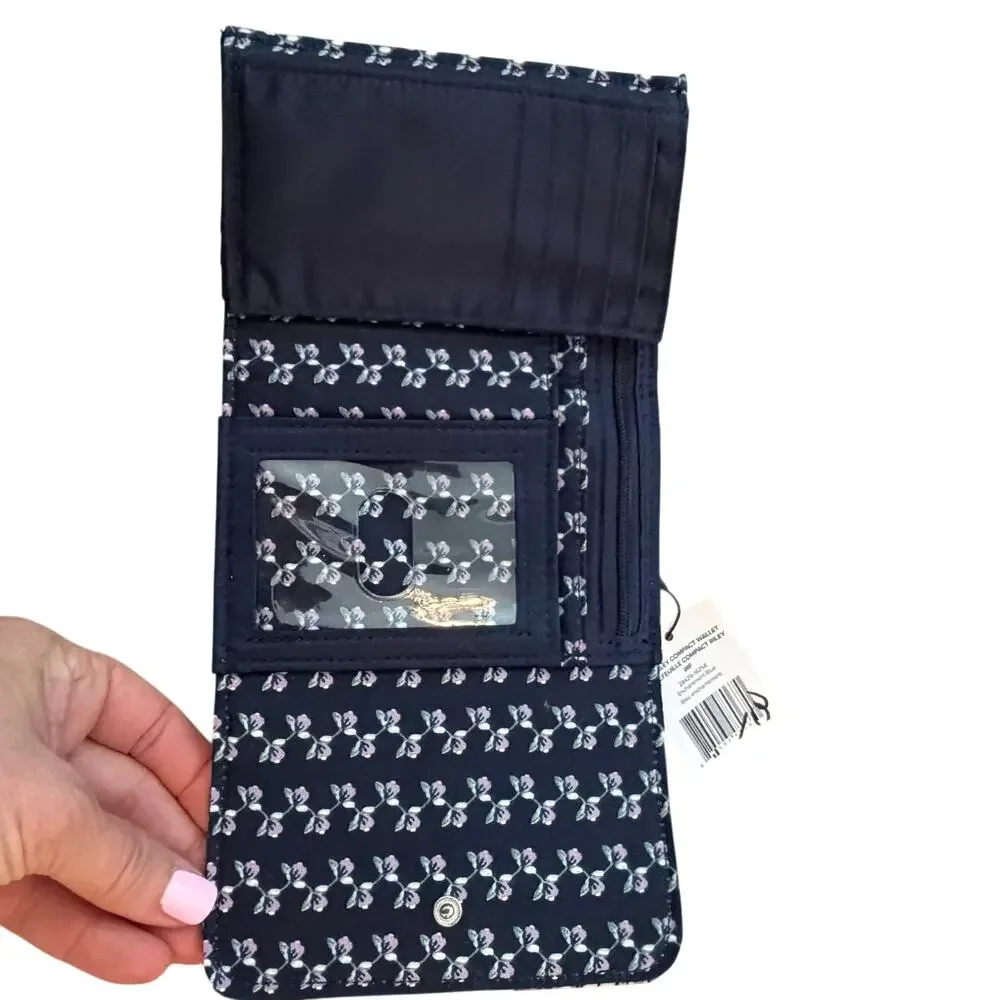 Vera Bradley RFID Riley Compact Wallet Enchantment Blue NEW WITH TAGS - Picture 6 of 9